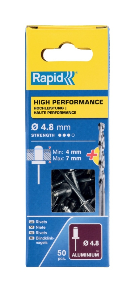 Rapid 5000387 Nagy teljesítményű vakkapcsok Ø4,8 x 10 mm 50 db