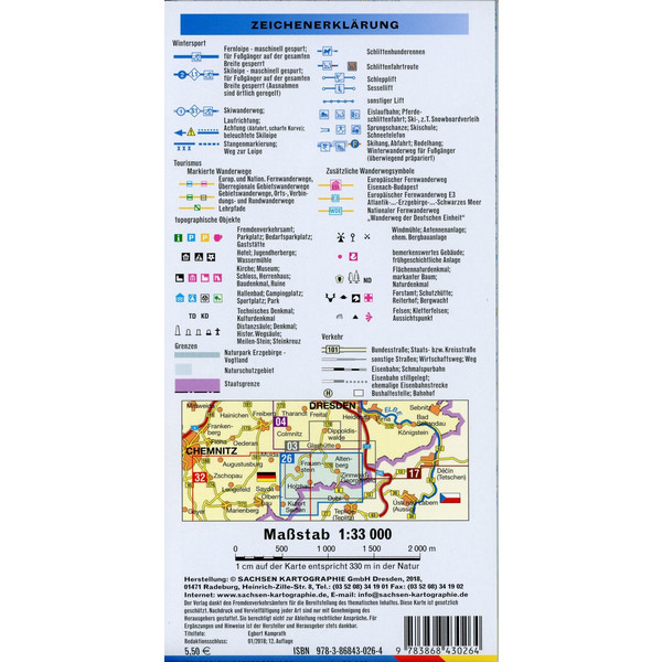 Wintersportkarte Skiregion Osterzgebirge 1:33 000 - Winterwanderkarte