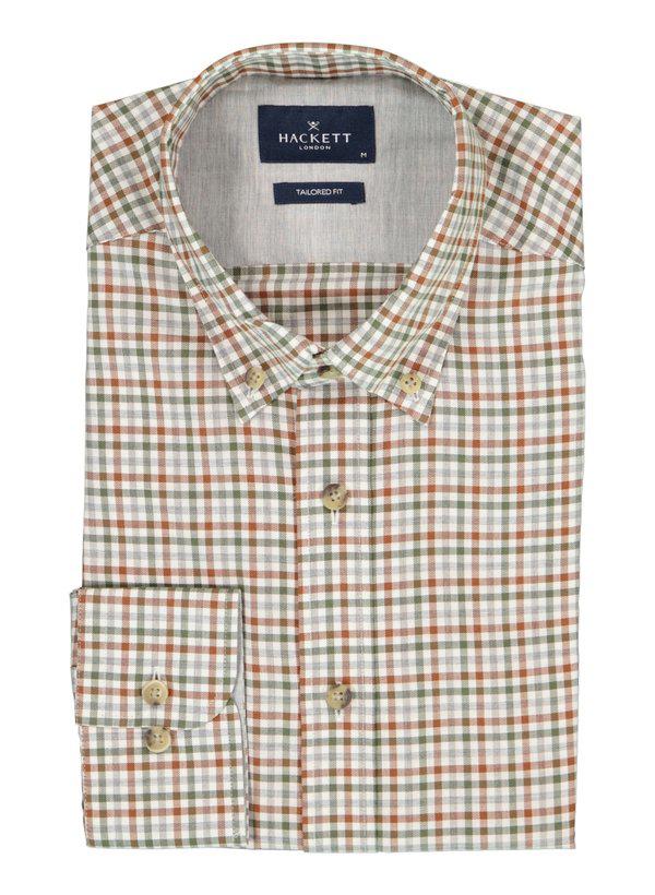 HACKETT, Hemd, Tailored Fit, Baumwolle, braun kariert