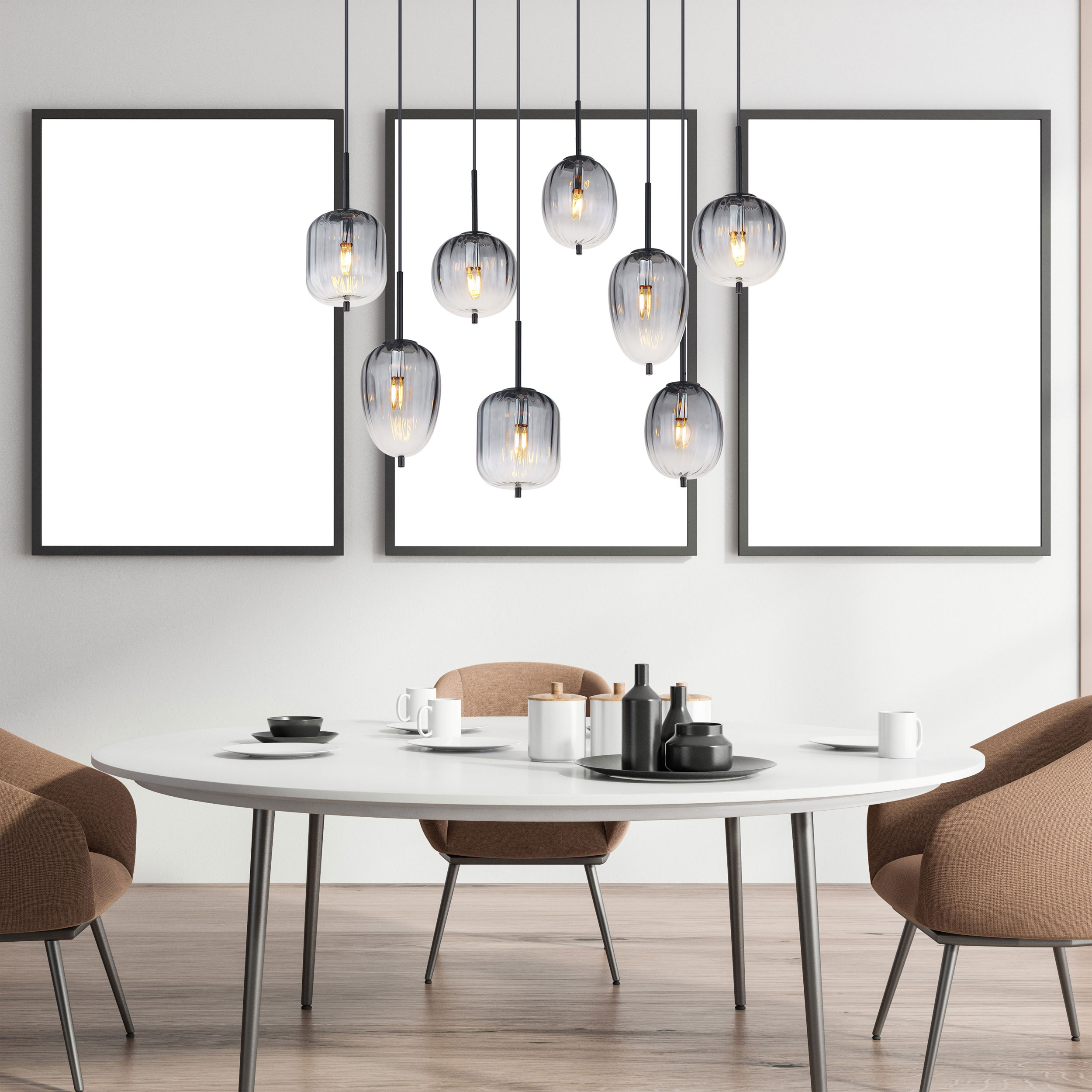 GloboLED-Pendelleuchte 8flg