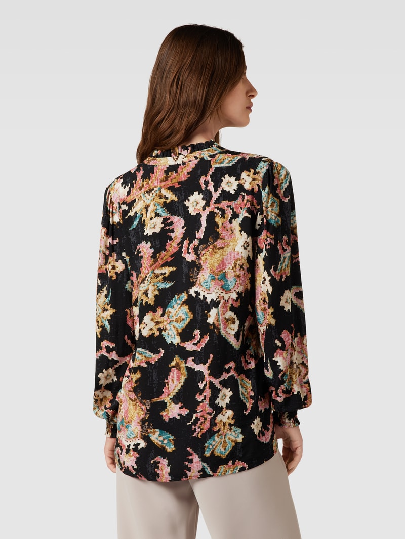 Bluse mit Allover-Print Modell 'TAKARI' in schwarz