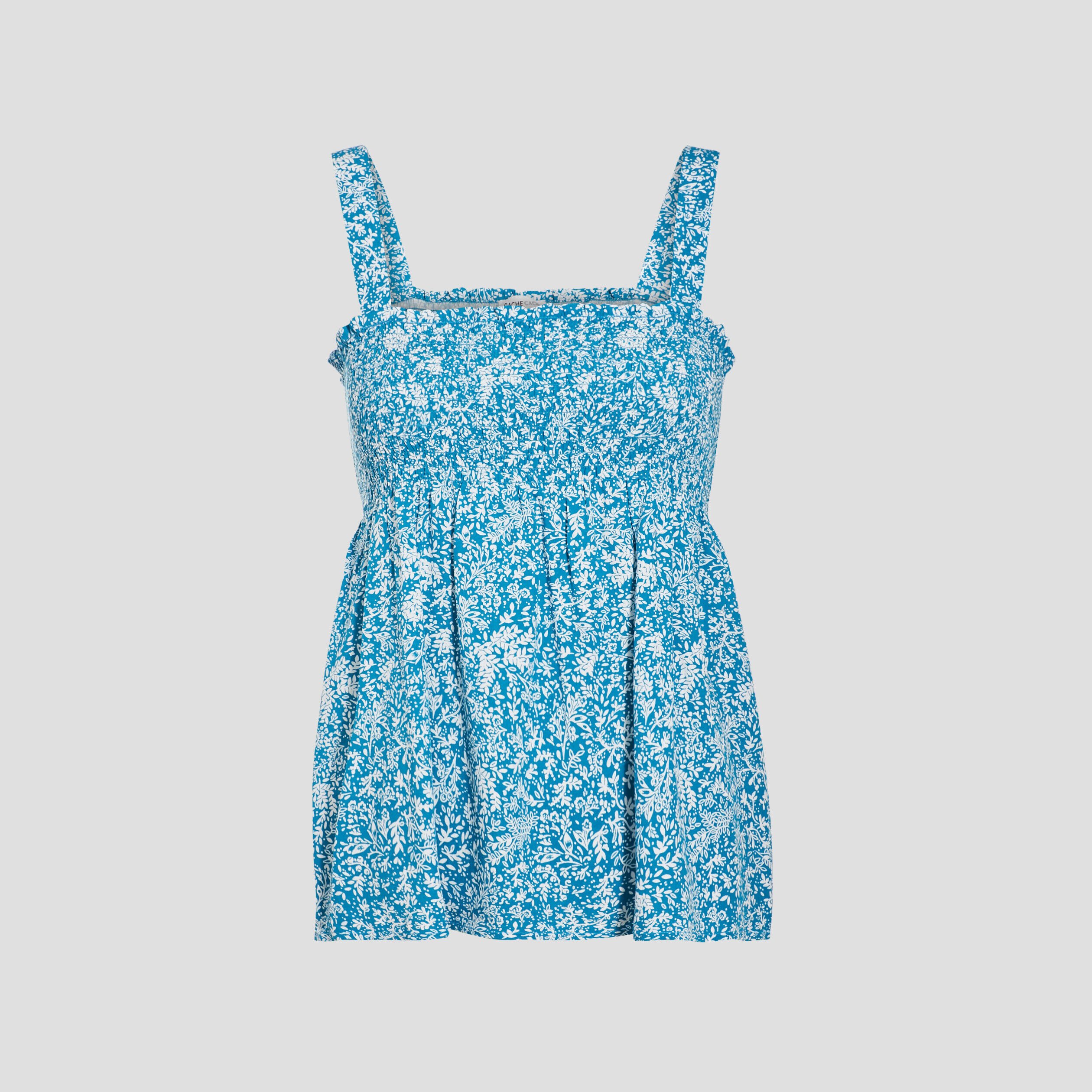 Blouse bretelles larges bleu canard femme | Cache Cache