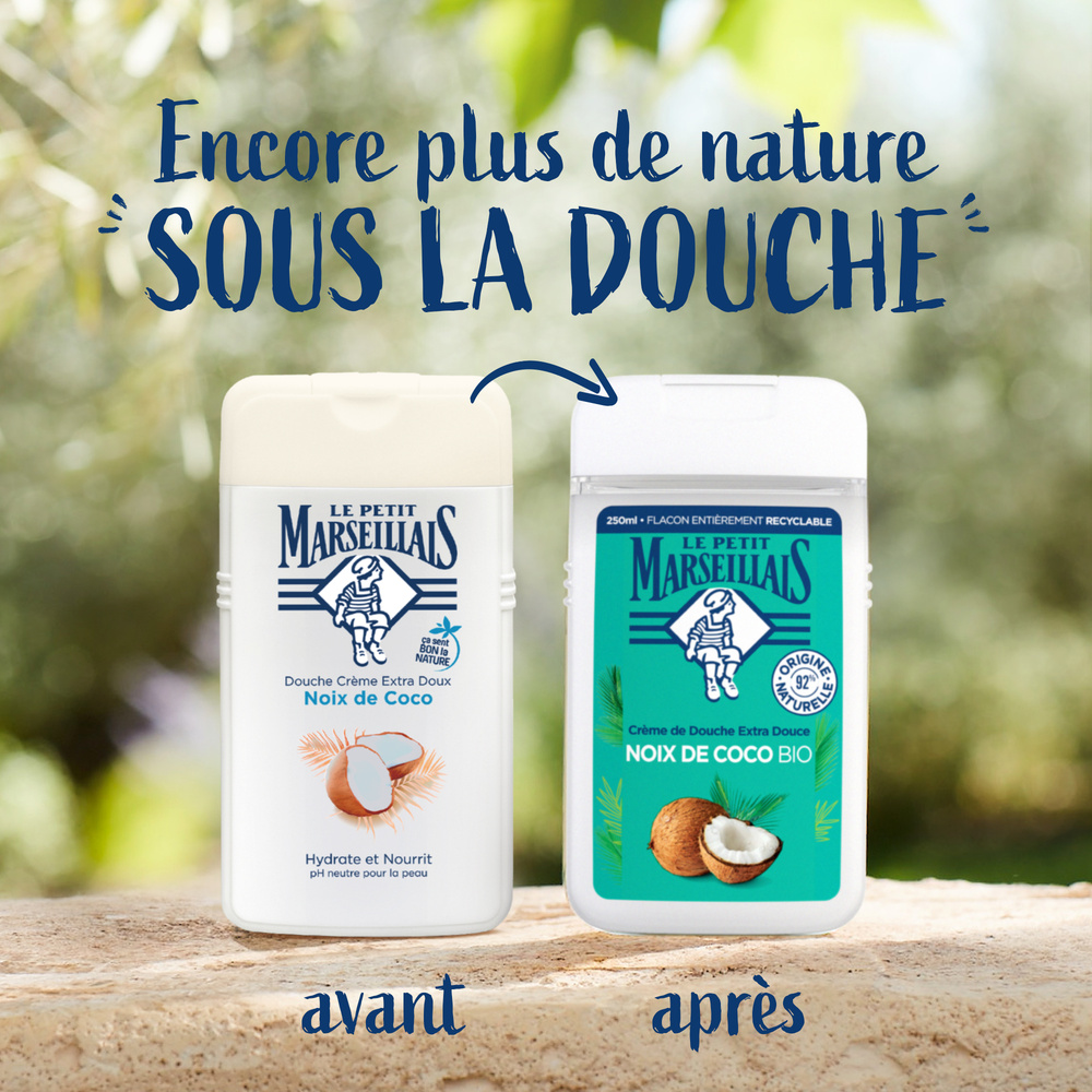 le petit marseillais Gel Douche Crème - Les P'tits Bonheurs - Beurre de Coco 250 ml Gel douche