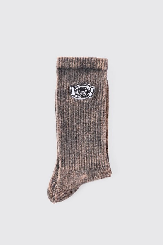 Blaue Man Socken mit Acid-Waschung