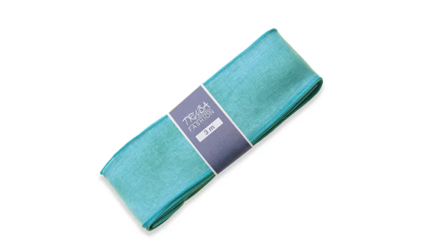 TRUBA Chiffonband mit Draht uni türkies 3 m