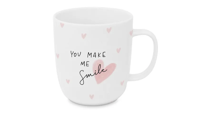 Design@Home Becher Mug 2.0 Make me Smile weiß/ rosa