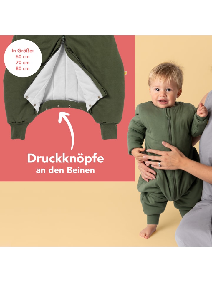Schlummersack Schlafsack mit Füßen, 3.5 TOG in Grün günstig kaufen 86/92