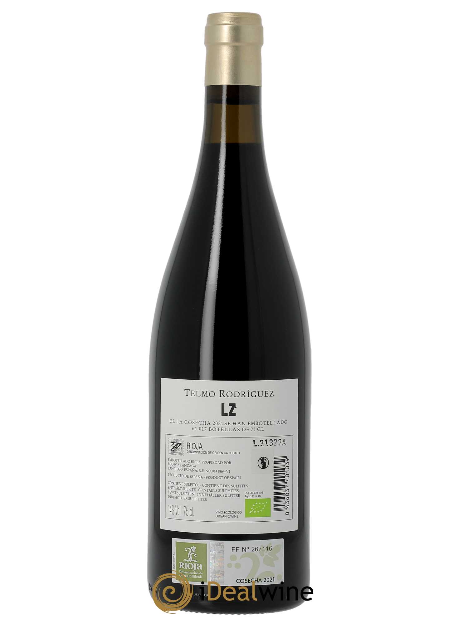 Rioja LZ Telmo Rodriguez - Bodega Lanzaga  2021 - Lot de 1 Bouteille