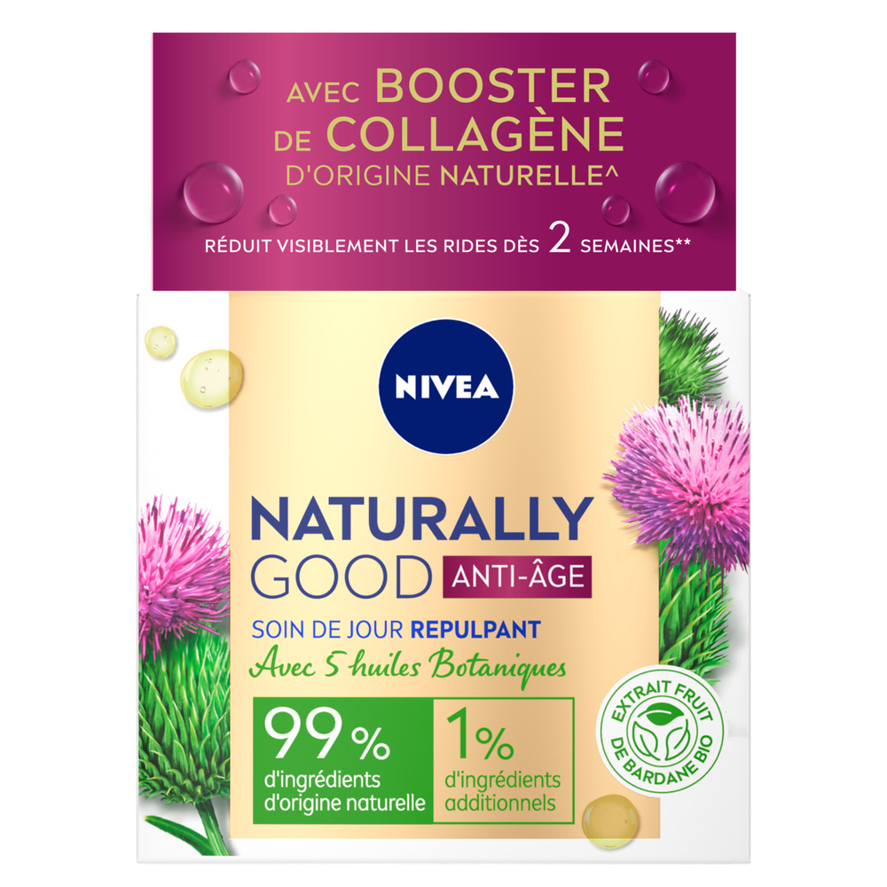 nivea NATURALLY GOOD - Crème de jour Extrait Bardane BIO Soin visage anti-âge