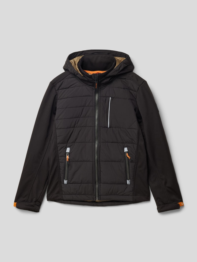 Steppjacke mit Reißverschlusstaschen in schwarz