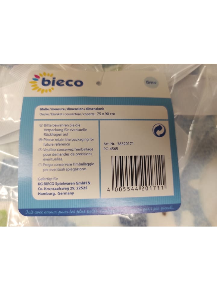 Bieco Spielwaren Babydecke Jungen Elefanten in Blau günstig kaufen onesize