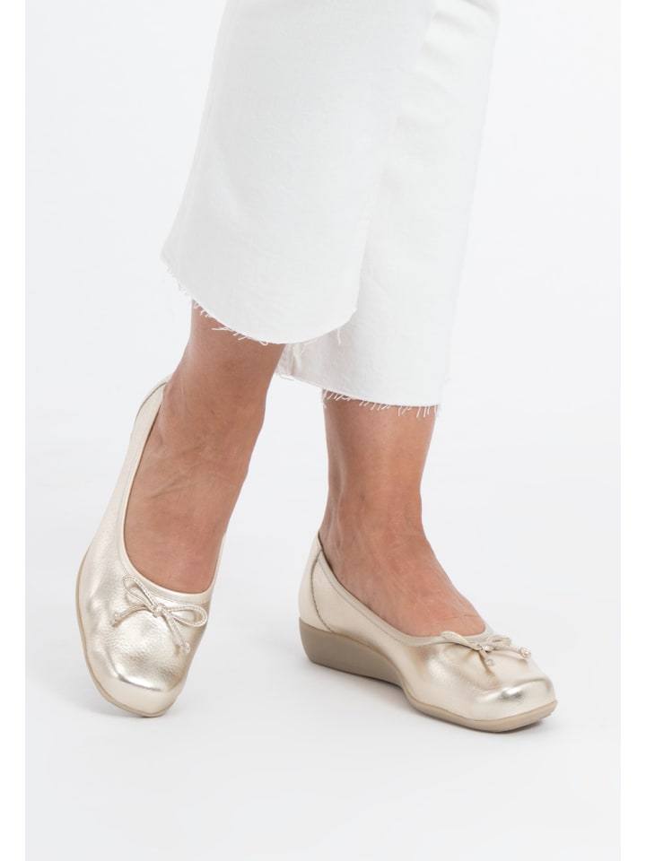 VITAFORM Hirschleder Ballerinas in gold günstig kaufen