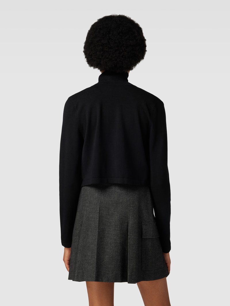 Strickjacke mit Wellensaum in schwarz