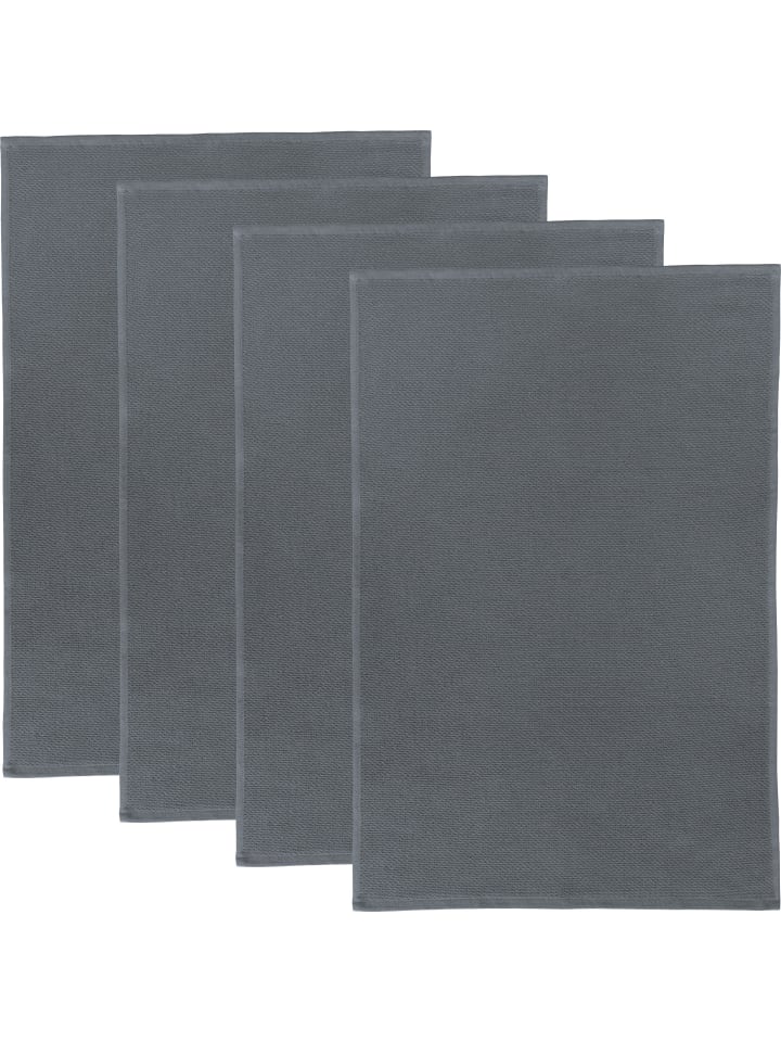 Erwin Müller Baumwolle Frottier-Geschirrtuch 4er-Pack in grau günstig kaufen 50 x 70 cm