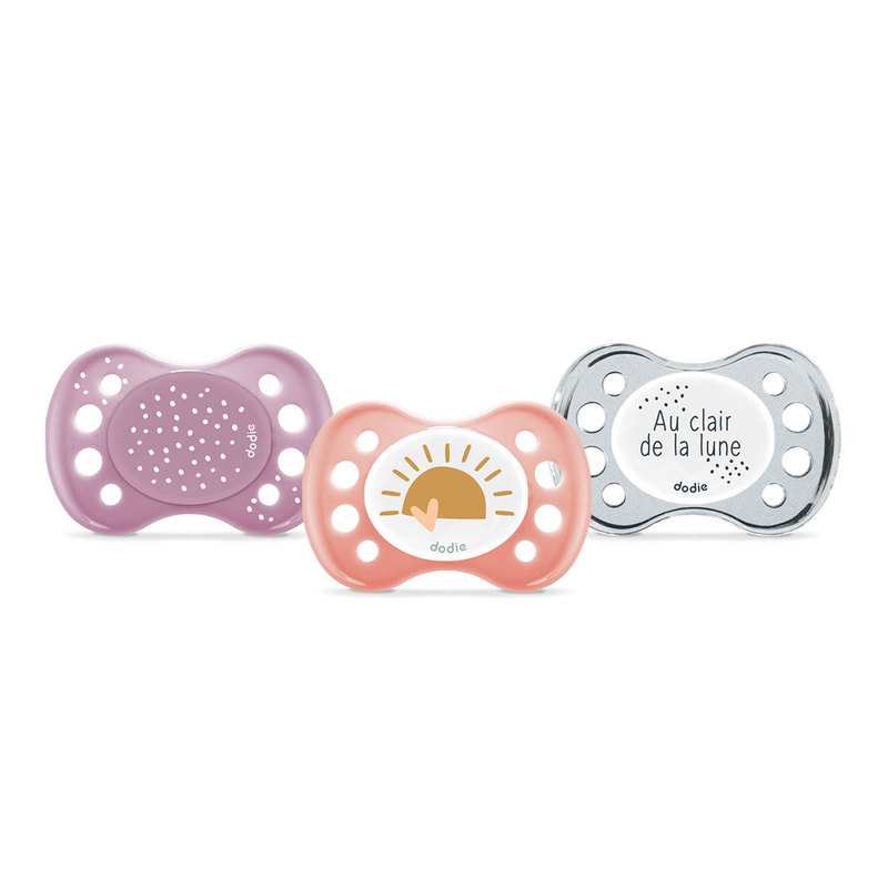 Lot de 3 sucettes 0-6 mois nuit au clair de lune Dodie
