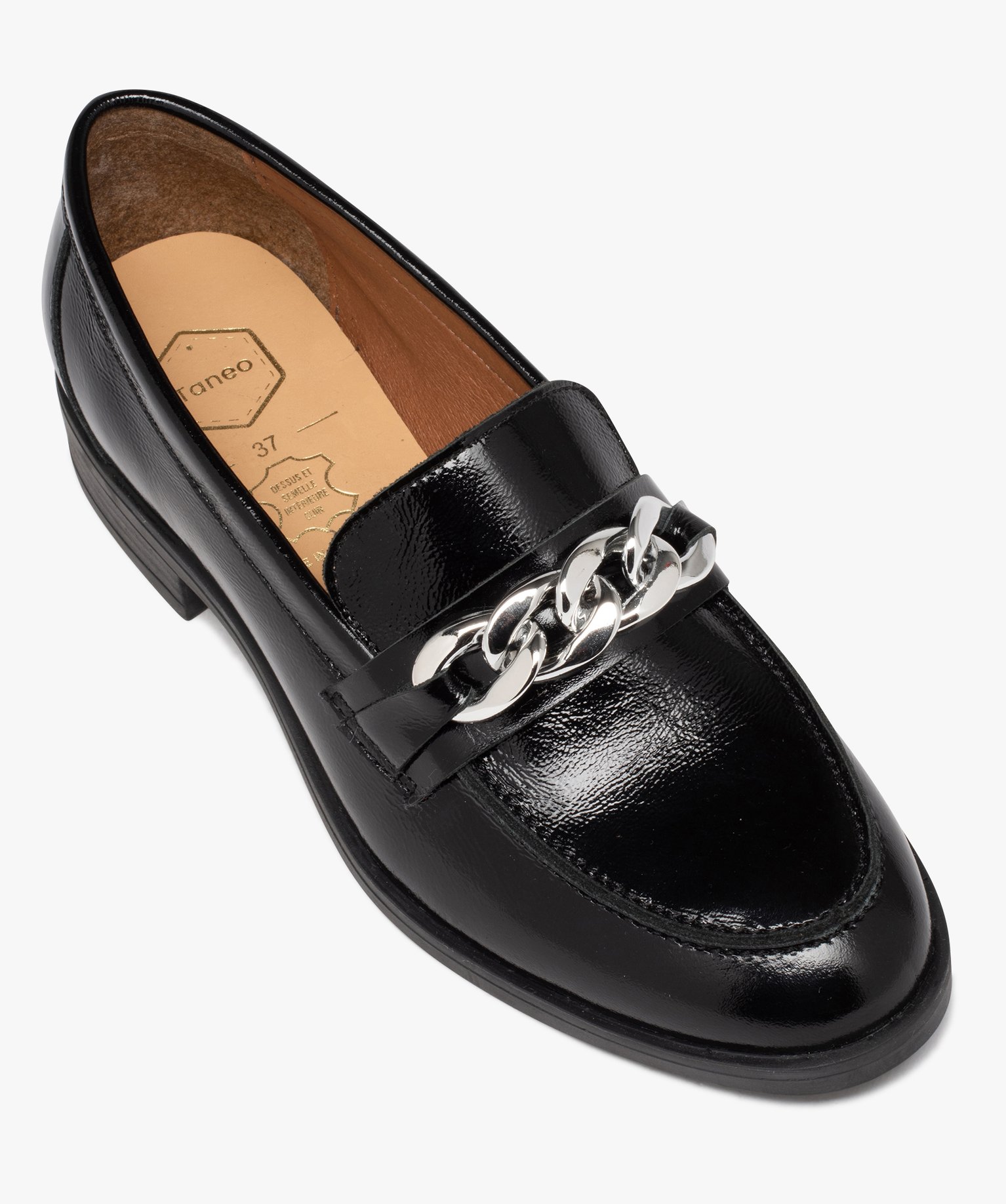 Mocassins femme en cuir uni verni - Taneo noir | GEMO