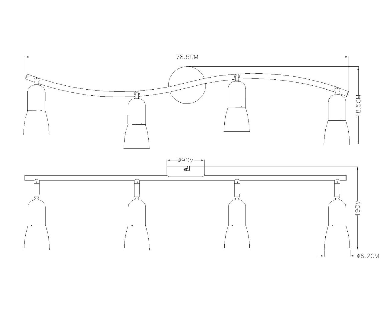 Globo Lighting - CATHY - Strahler Metall Nickel matt, 4x E14