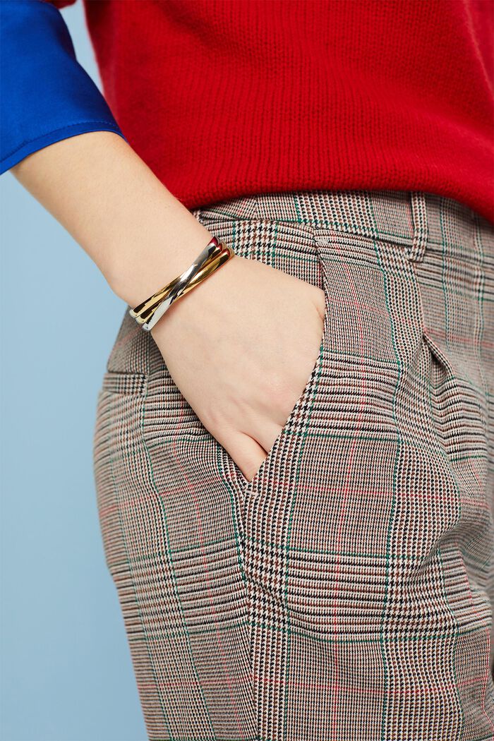 Schmal zulaufende Hose mit Karomuster