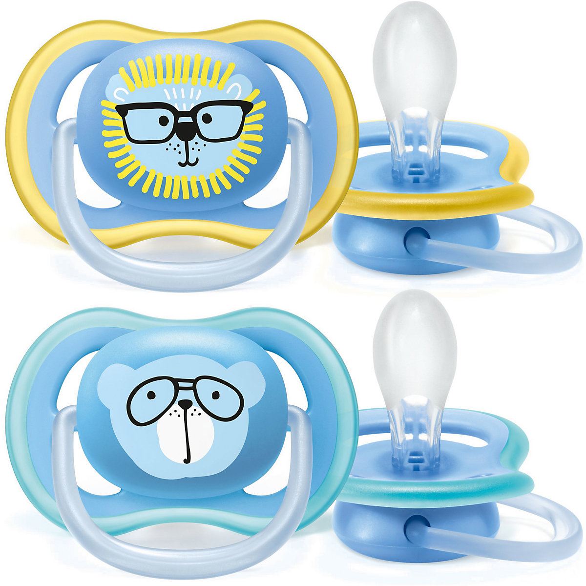 Schnuller ultra air Bär/Löwe SCF349/14, Junge, Gr.3, 2er Pack