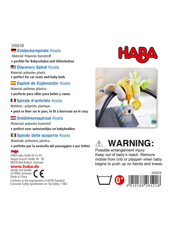 Haba Kinderwagenkette Entdeckerspirale Koala in mehrfarbig günstig kaufen onesize