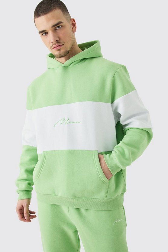 Tall Colorblock Man Trainingsanzug mit Kapuze