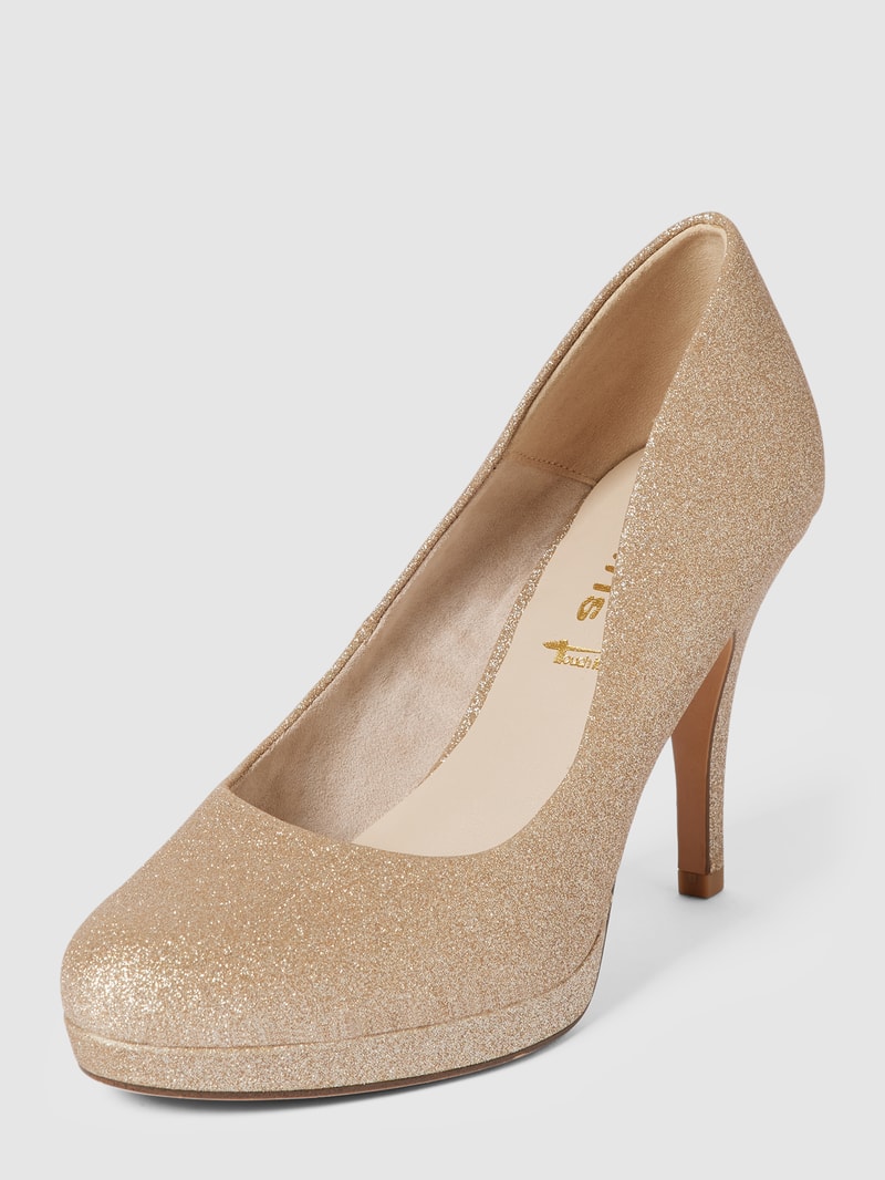 Pumps in schimmernder Optik in gold