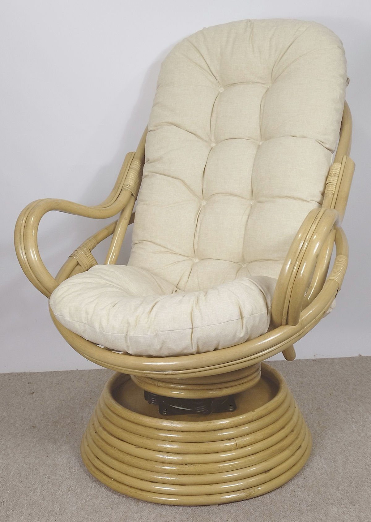 Rattani Rattanstuhl Rattan Drehsessel, Drehwippsessel Linda Fb. honig