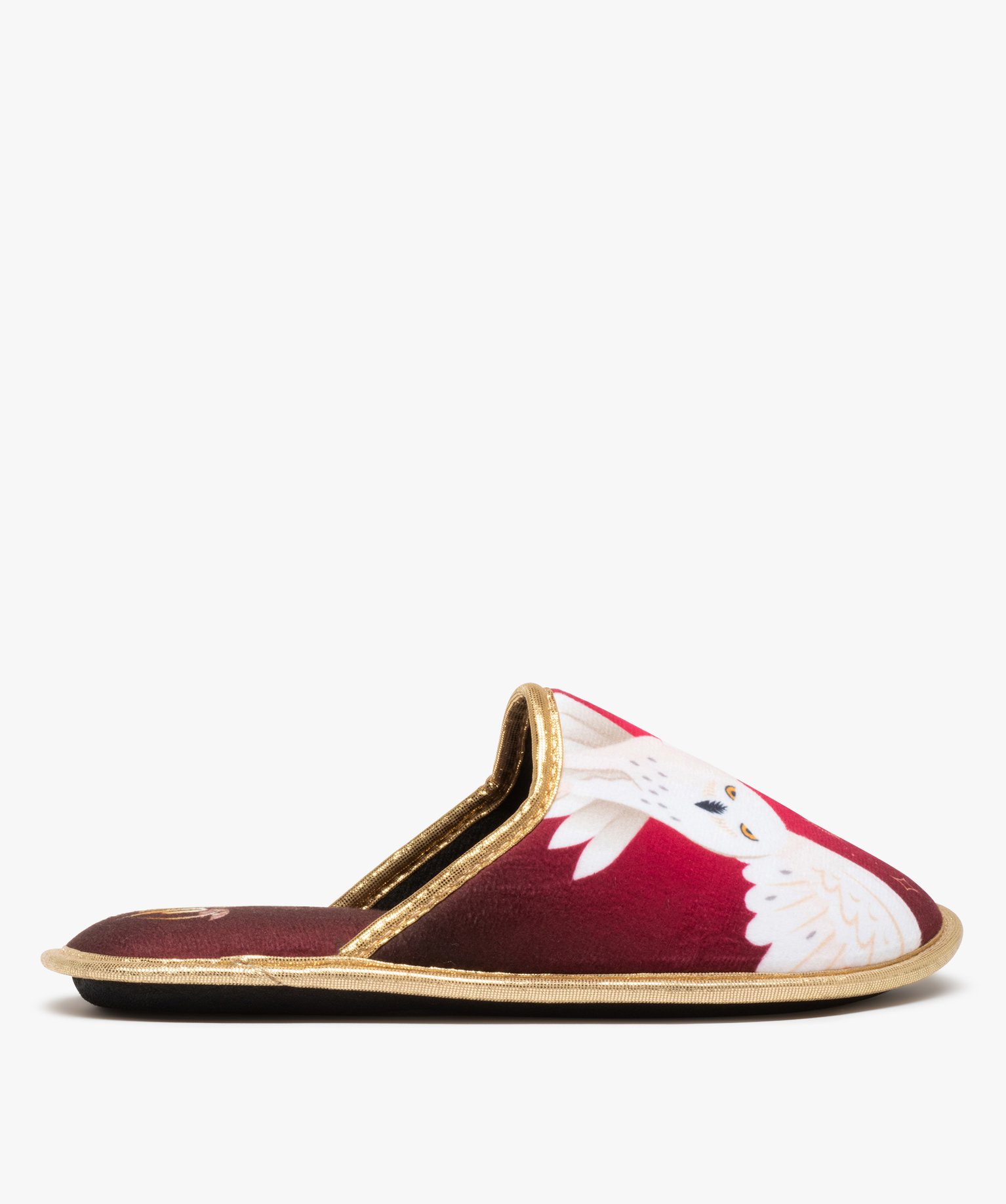 Chaussons femme mules en velours imprimé – Harry Potter rouge | GEMO