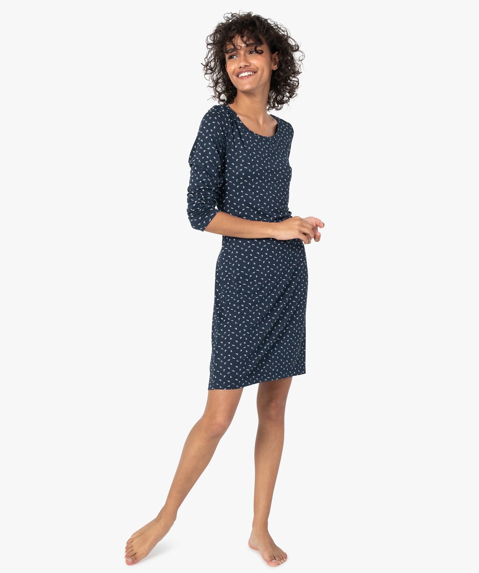Chemise de nuit à manches longues femme multicolore | GEMO