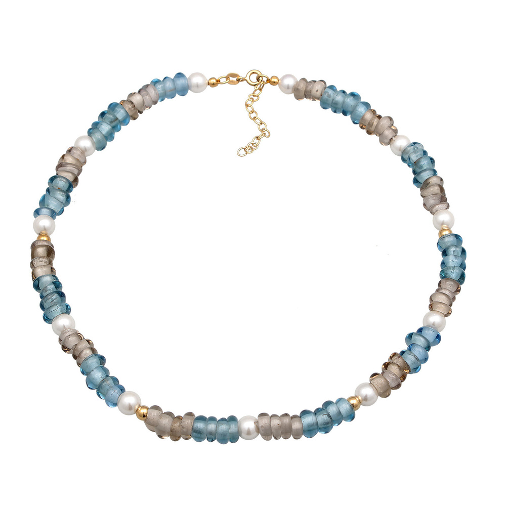 Elli Elli Collier Femmes Choker perles de verre tendance avec des perles de coquillage collier