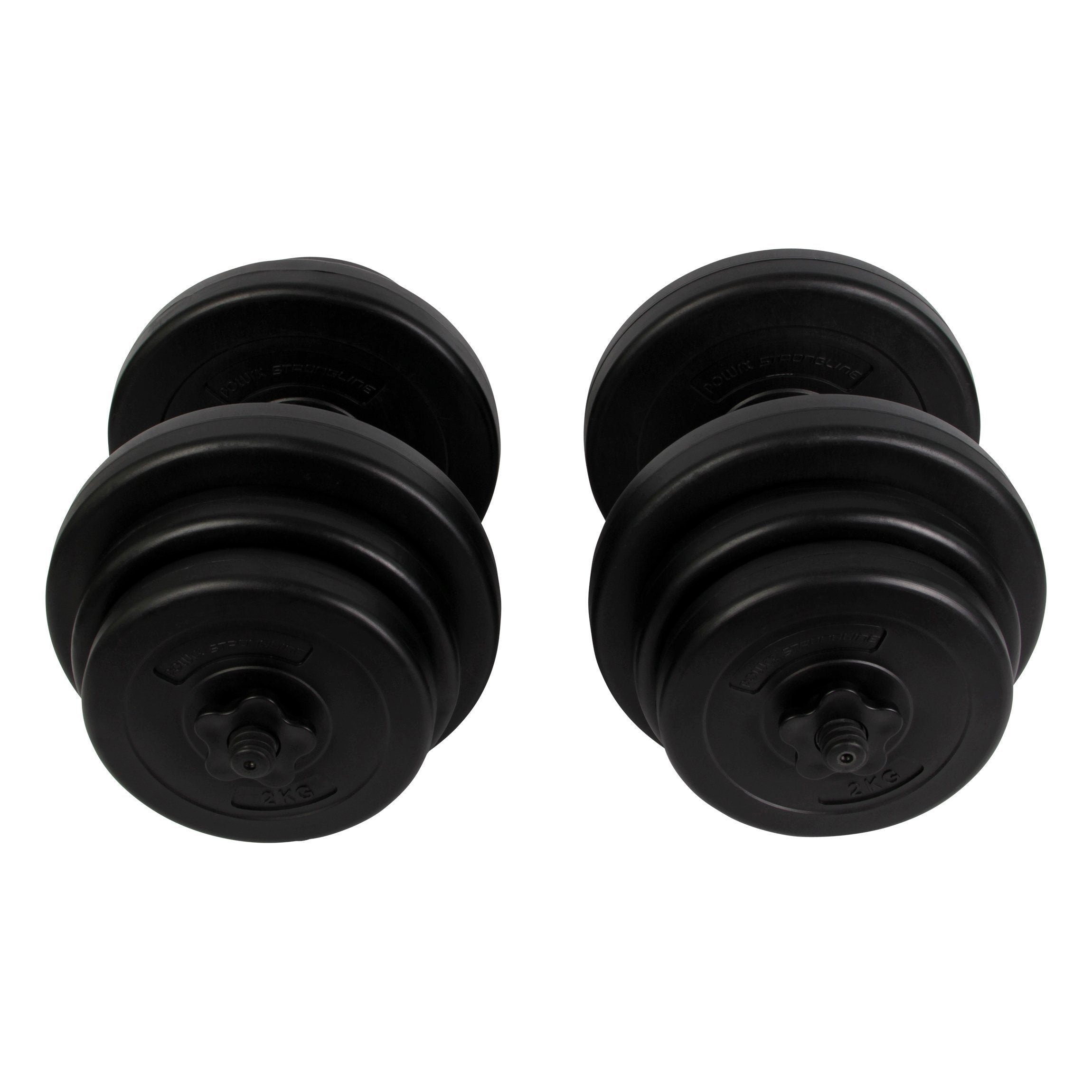 POWRX Kurzhantel 2er-Set Kurzhanteln 20kg-40kg, Rutschsicher, gerändelte Griffe, 2 X 10 Kg Kunststoff