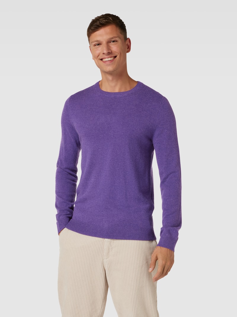 Strickpullover in melierter Optik in fuchsia meliert