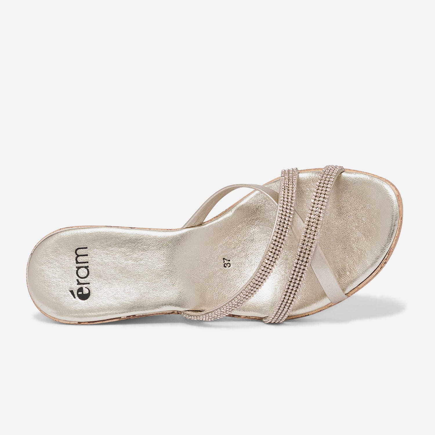Mule or à brides strassées
