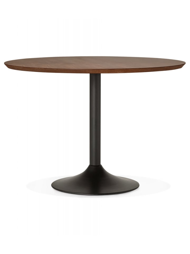 KADIMA DESIGN Runder Esstisch aus Holz und Metall | Industrial Stil in Braun günstig kaufen