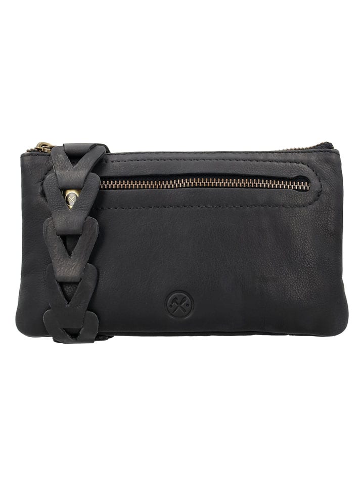 HIDE & STITCHES Leder-Umhängetasche in Schwarz - (B)21 x (H)12 x (T)2 cm günstig kaufen onesize
