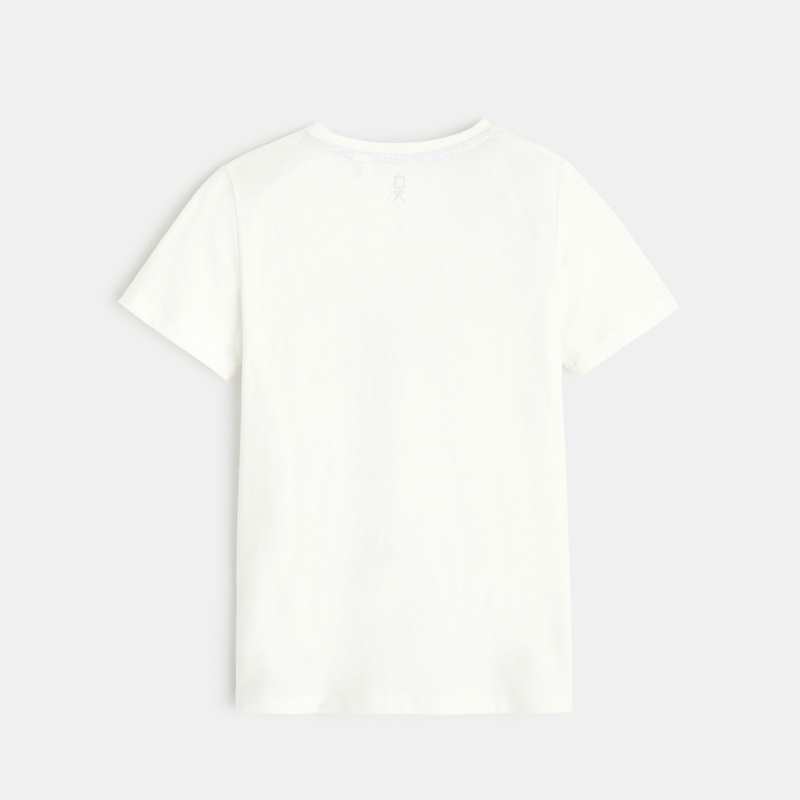 T-shirt motif dinosaures blanc garçon