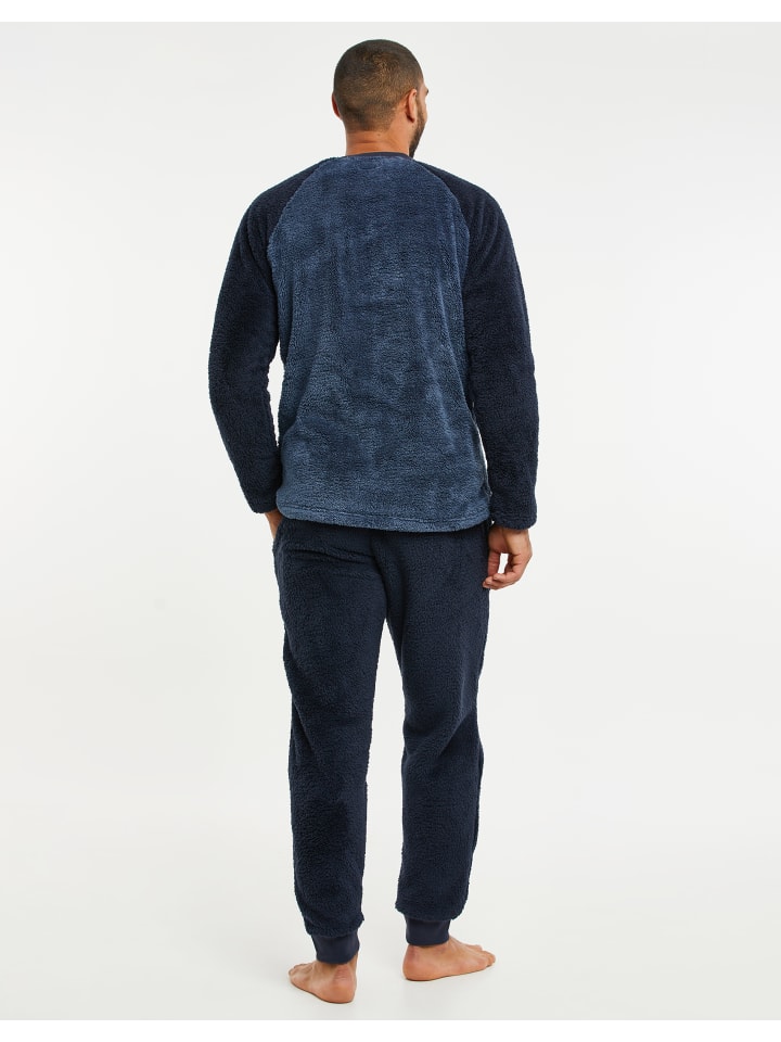 Threadbare Schlafanzug THB LW - Cube Lounge Set in Denim Blue / Navy günstig kaufen