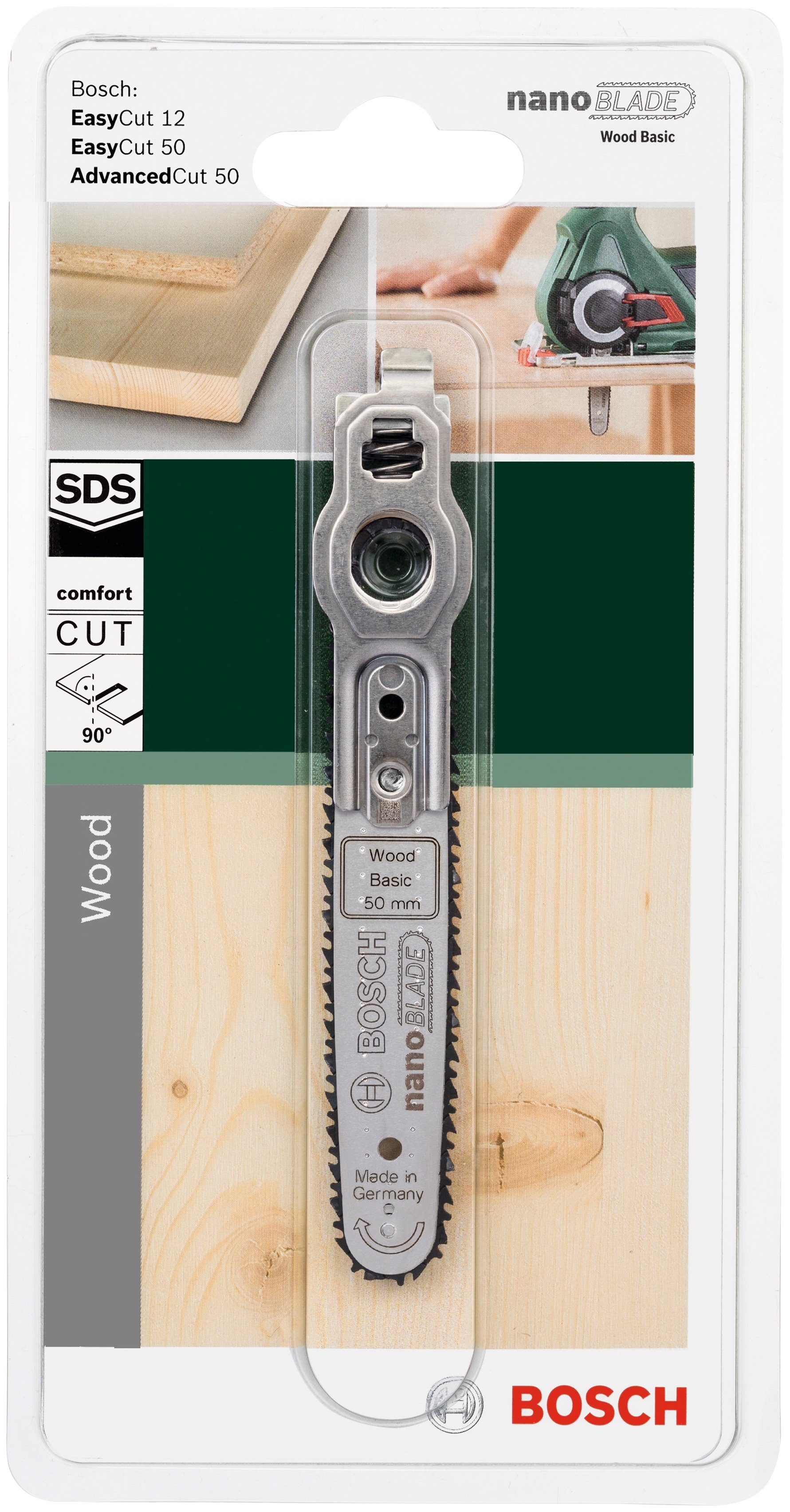 Bosch Home & Garden Sägeblatt nanoBLADE Wood Basic 50, Mikro-Kettensägeblatt nanoBLADE Wood Basic 50