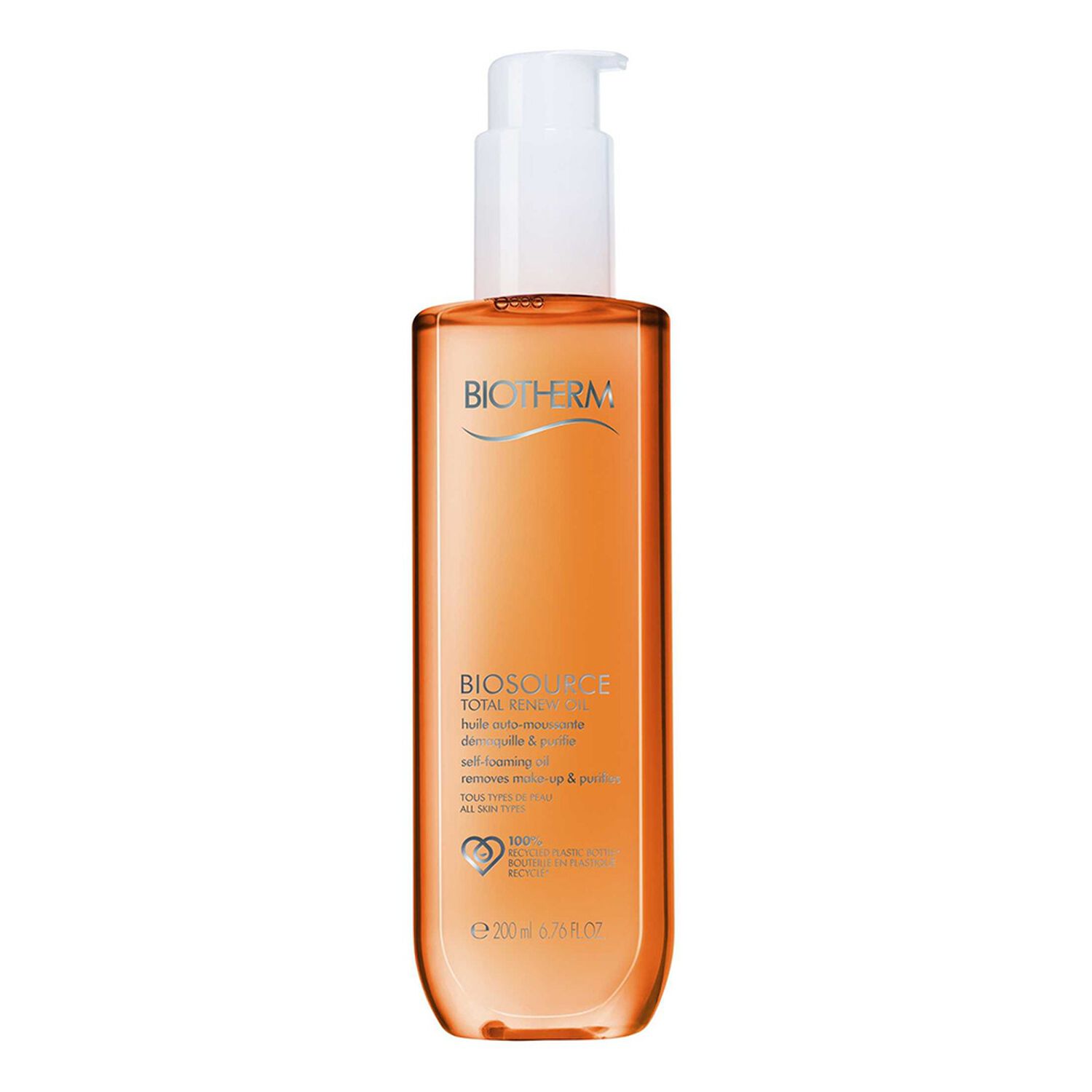Biotherm Biosource Total Renew Oil Huile Auto-Moussante Démaquillante et Purifiante 200 ml