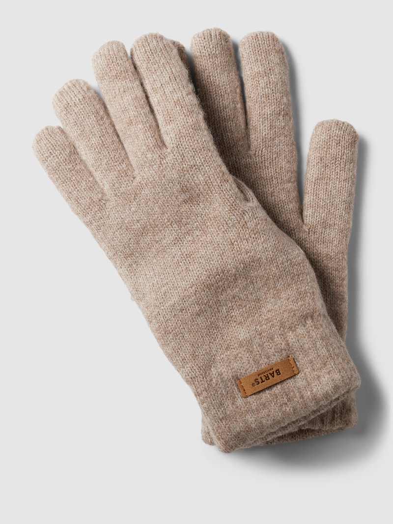 Handschuhe mit Label-Detail Modell 'Witzia' in hellbraun