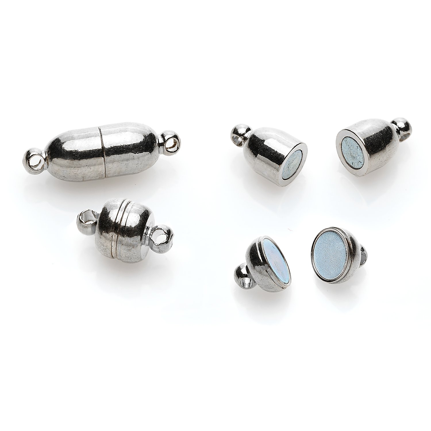 Magnetverschlüsse, silber, 4 Paar