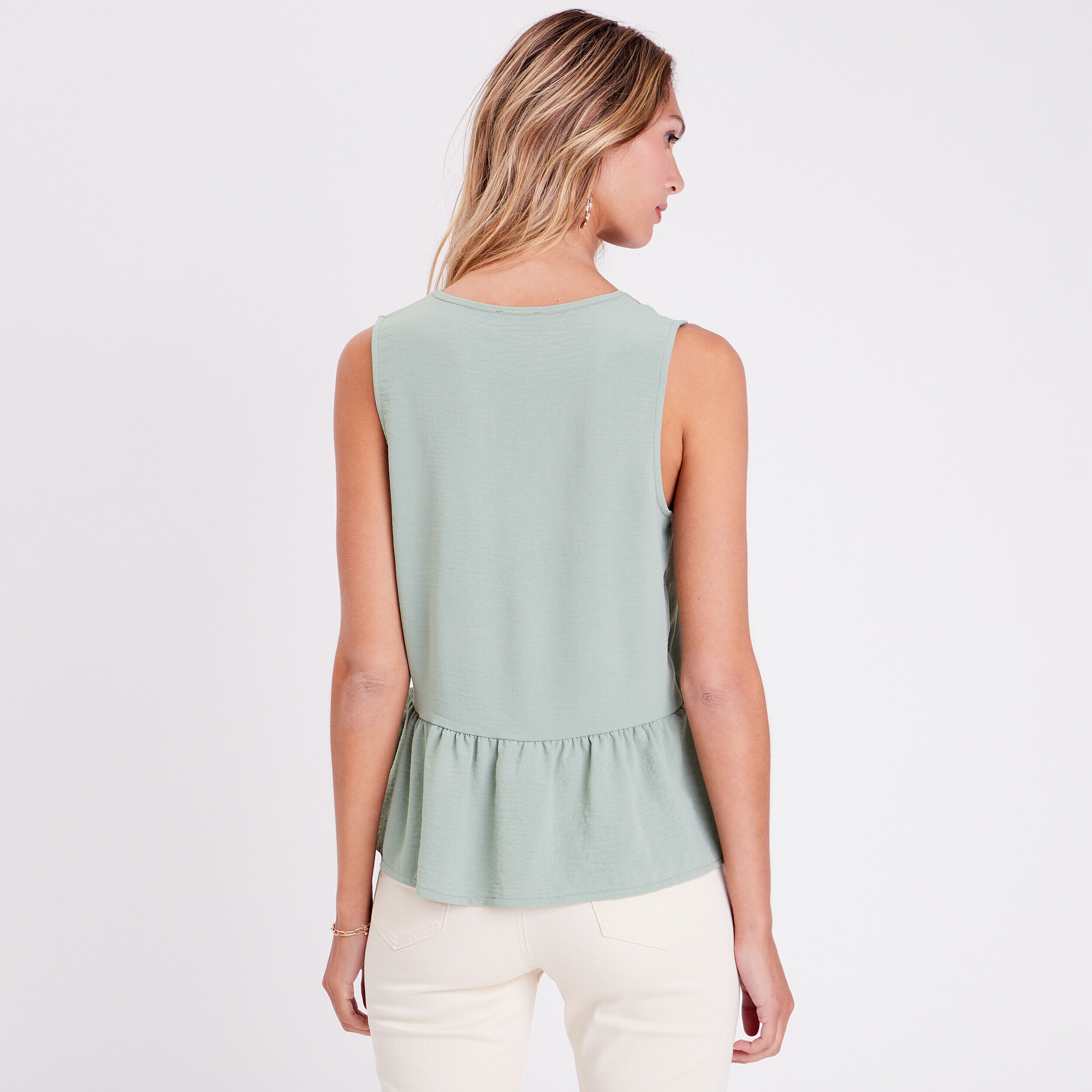 Blouse sans manches vert clair femme | Cache Cache