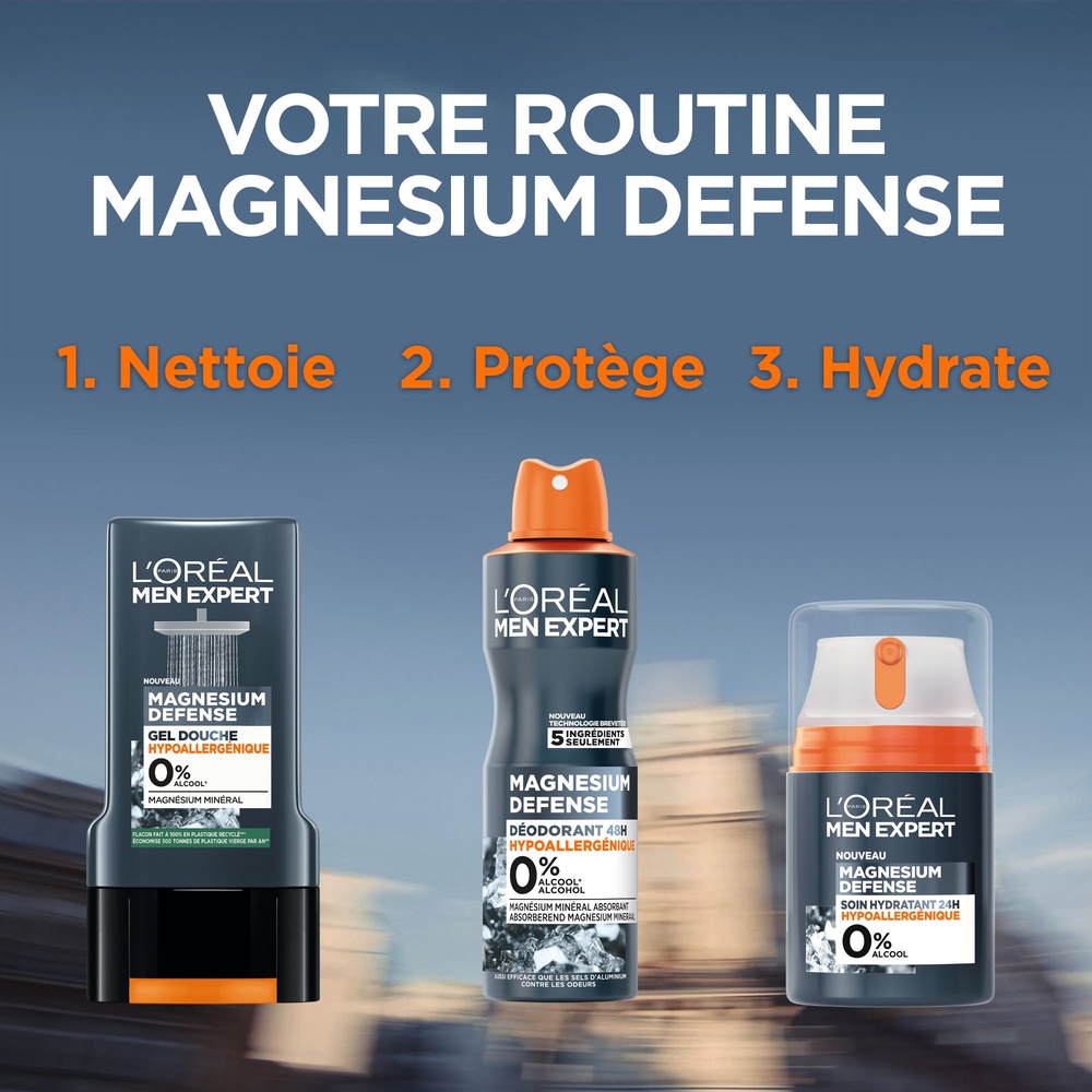 L'Oréal Paris Men Expert Magnesium Defense Déodorant Spray 48h Hypoallergénique 0% Men Expert Magnesium Defense Déodorant Spray 48h Hypoallergénique