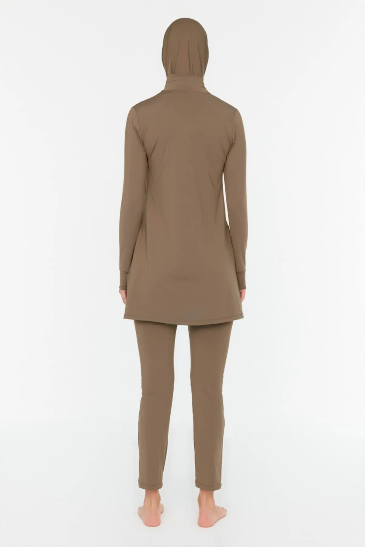 Trendyol Modest  Nerzfarbenes, langärmliges Performance-Strick-4-teiliges Badeanzug-Set TCTSS22CF0012