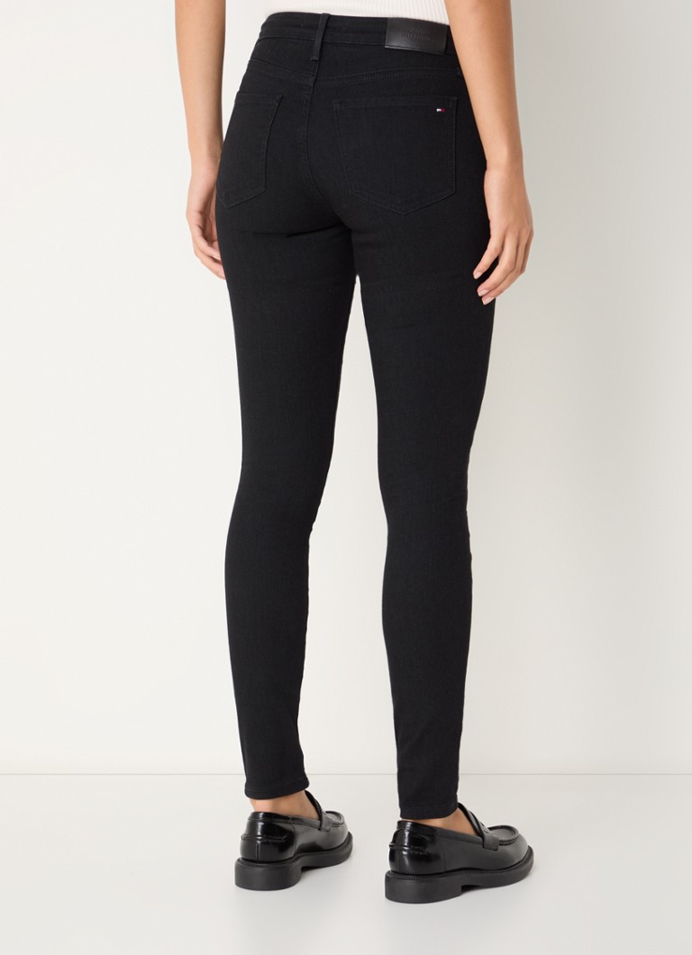 Blugi skinny cu talie joasă Tommy Hilfiger, din amestec de lyocell spălat