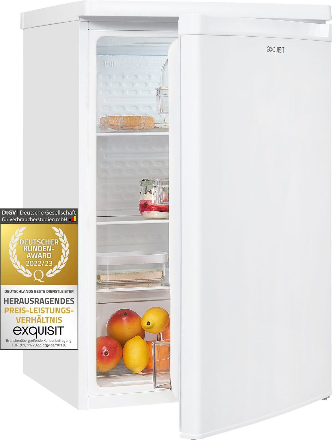 exquisit Vollraumkühlschrank KS16-V-040D, 85 cm hoch, 55 cm breit