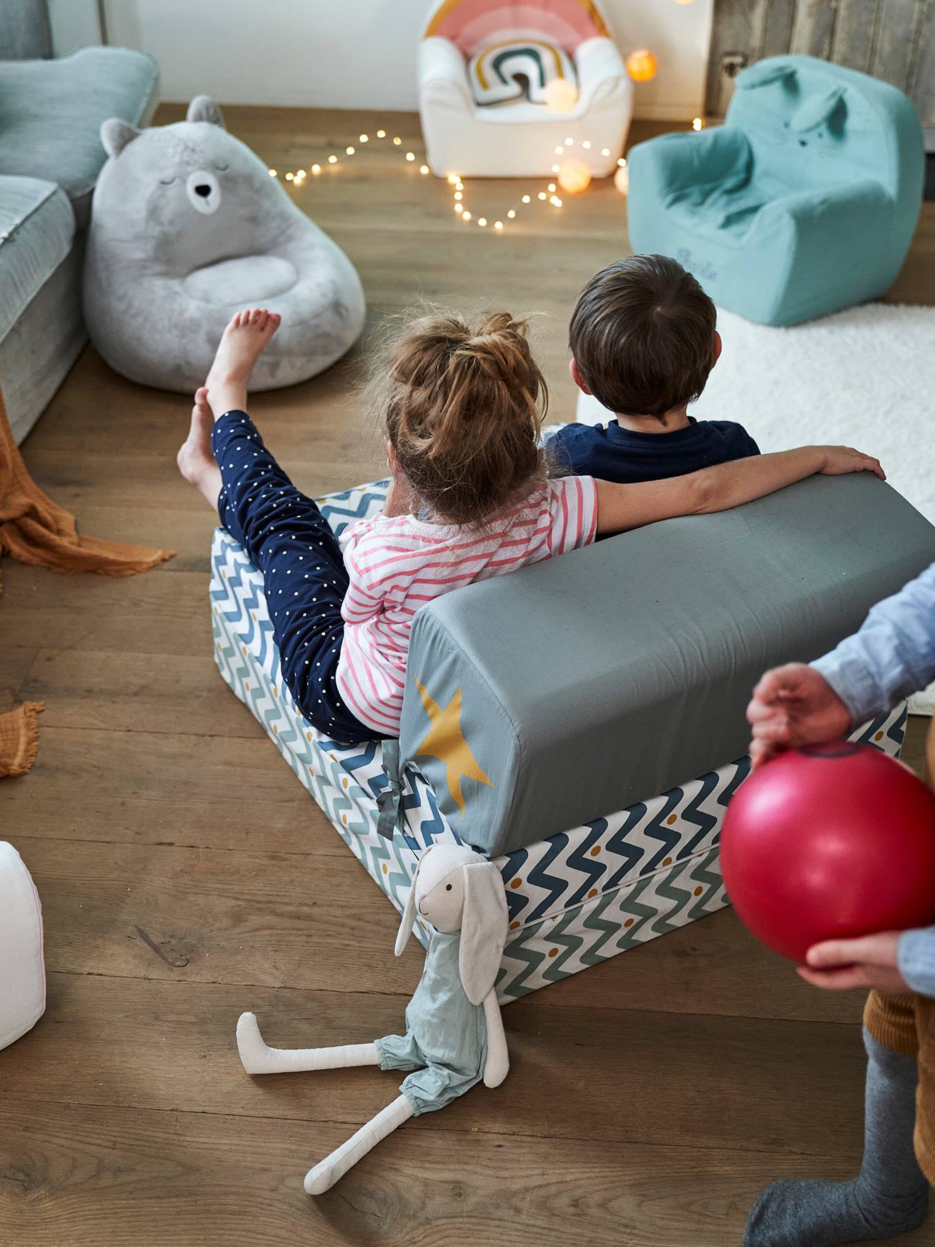 Vertbaudet Kindersessel mit Schlaffunktion - rosa