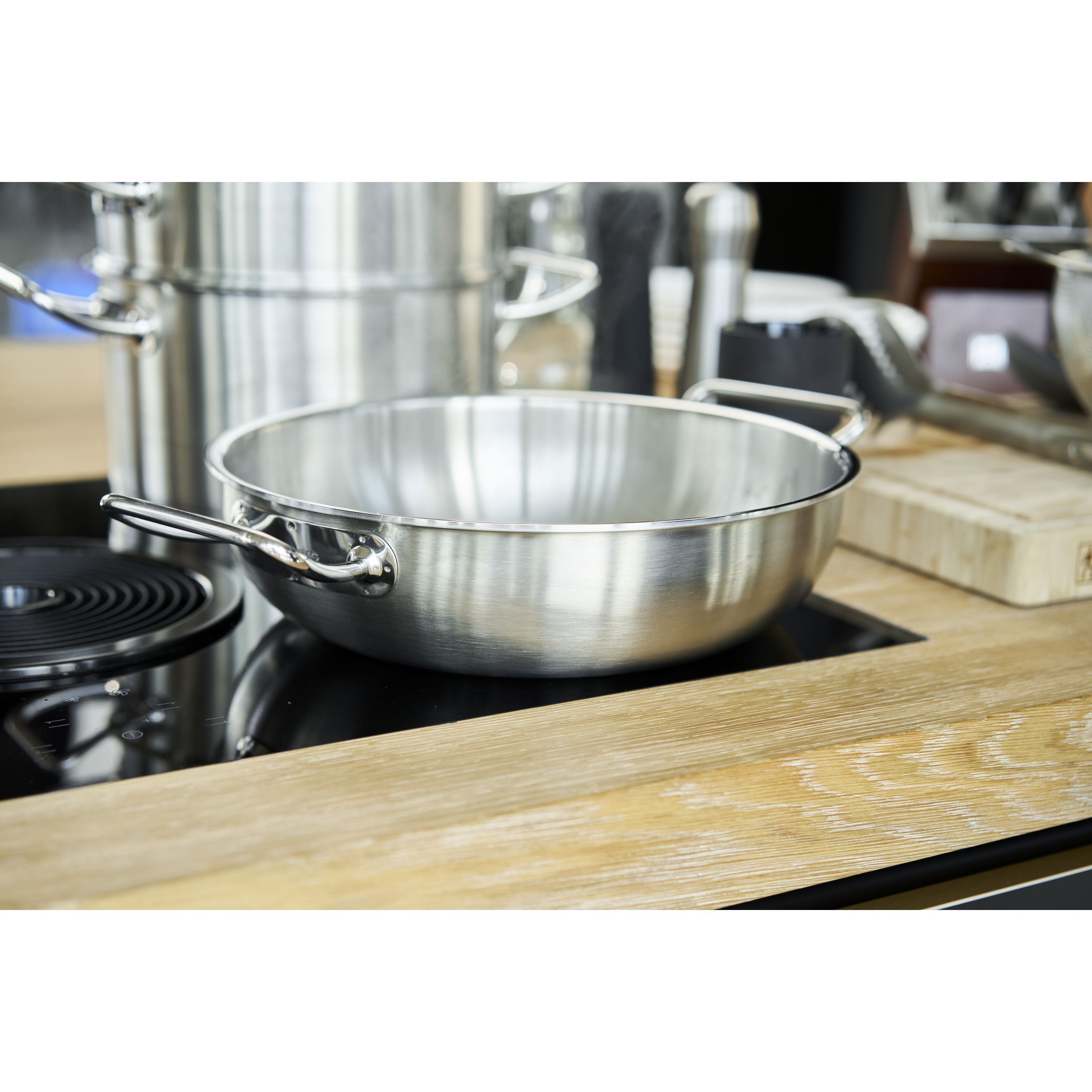 Wok 30 cm, 18/10 Edelstahl