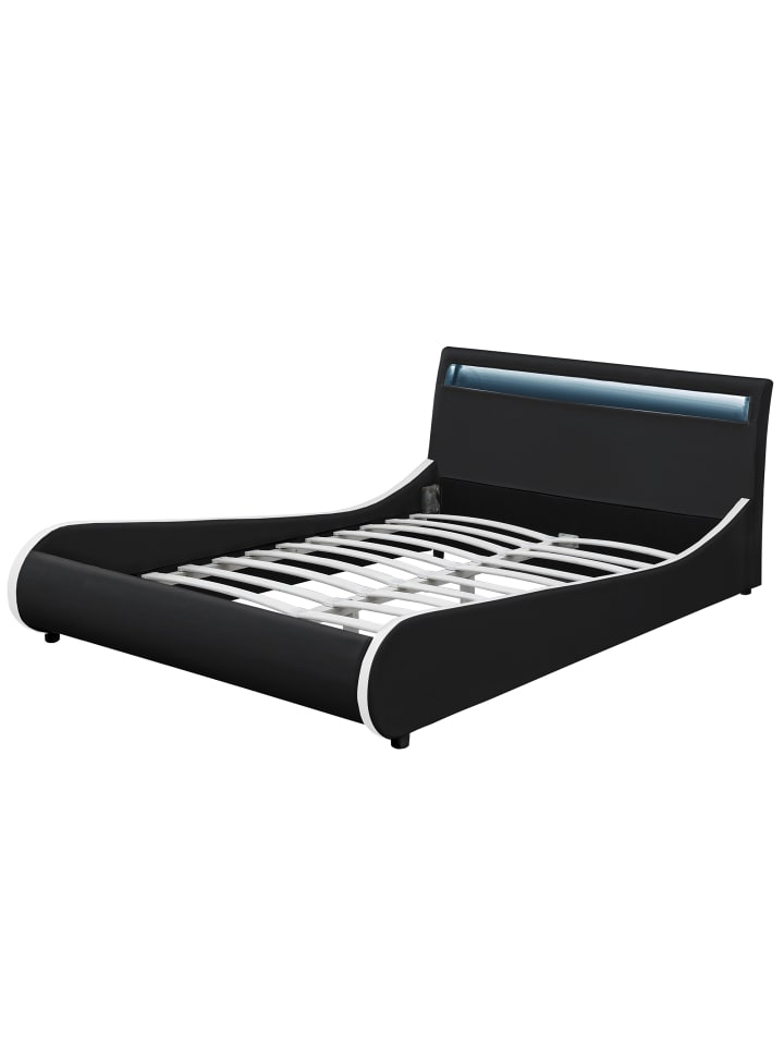 Corium Corium LED Valencia Polsterbett  in Schwarz (B)140cm günstig kaufen onesize