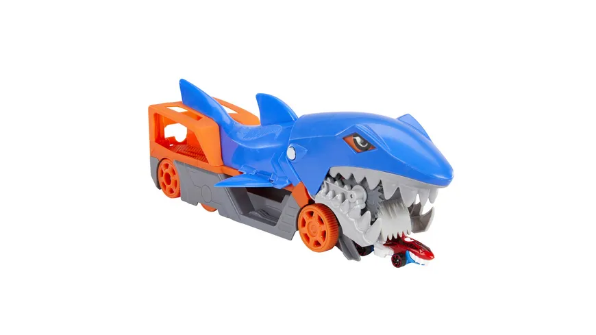 Hot Wheels Hungriger Hai-Transporter für bis zu 5 Spielzeugautos